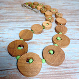 Natural Wood Apple Green Necklace (GLENWOOD)