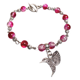 Hummingbird Fuchsia Glass Bracelet (BIRDIE-B)