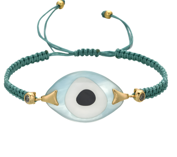 Evil Eye Teal Cord Bracelet (SALMA)