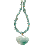 Agate and Amazonite Stone Necklace (MARGARET)