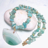 Agate and Amazonite Stone Necklace (MARGARET)