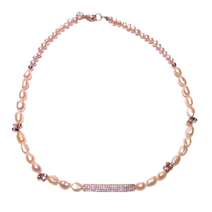 Pearl Hematite Rose Gold Choker Necklace