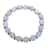 Aquamarine & Hematite Stone Bracelet (NICOLE-B2)