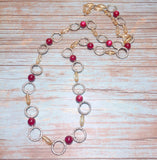 Burgundy Red Champagne Necklace (KIMANI)