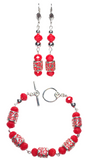 Red Silver Beaded Jewelry Set (ALICE)