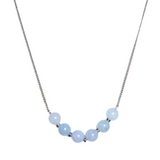 Aquamarine Stone Cluster Necklace (NICOLE-N)