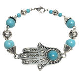 Hamsa Howlite Gemstone Bracelet