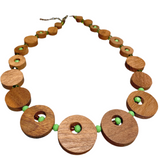 Natural Wood Apple Green Necklace (GLENWOOD)