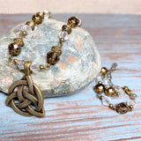 Celtic Knot Bronze Glass Necklace