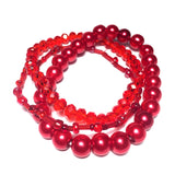 Red Glass Layered Bracelet (DORCIA)