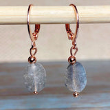 Labradorite Stone Rose Gold Earrings (MISHA-E)