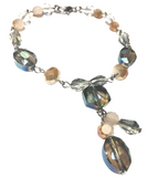 Peach Olive Glass Crystal Bracelet