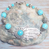 Hamsa Howlite Gemstone Bracelet