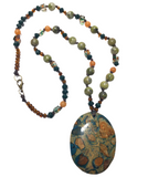 Earthy Stone & Glass Necklace (MEDORA)