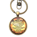 Wiccan Rede Bronze Glass Dome Keychain (WICCA)