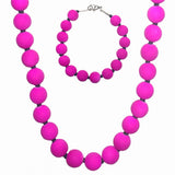 Magenta Acylic Cord Beaded Set (FELICIA)