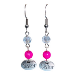 Sister Fuchsia Glass Earrings (SIS-E)