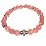 Pink Watermelon Crystal Stone Bracelet (JULIE-1)