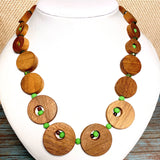 Natural Wood Apple Green Necklace (GLENWOOD)