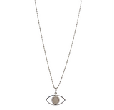 Evil Eye Pink Quartz Stone Necklace (ELISHEVA)