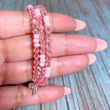 Pink Acrylic Triple Layer Bangle Bracelet (MISTY)