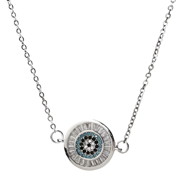 Evil Eye Rhinestone Necklace (HAMY)