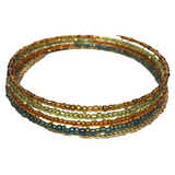 Multi Color Glass Boho Bangle Bracelet (MAUREEN-B)