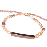 Pearl Hematite Rose Gold Choker Necklace