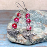 Hummingbird Fuchsia Glass Jewelry Set (BIRDIE)