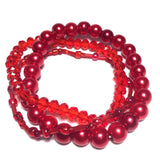 Red Glass Layered Bracelet (DORCIA)