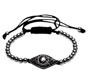 Evil Eye Rhinestone Cord Bracelet (SABAH)