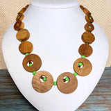 Natural Wood Apple Green Necklace (GLENWOOD)