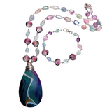 Agate Fluorite Stone & Glass Jewelry Set (FIORELLA)