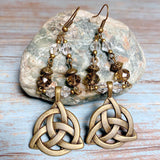 Celtic Knot Bronze Glass Earrings