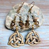 Celtic Knot Bronze Glass Earrings