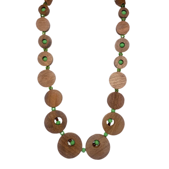 Natural Wood Apple Green Necklace (GLENWOOD)