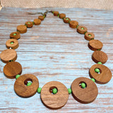 Natural Wood Apple Green Necklace (GLENWOOD)