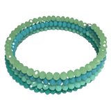 Teal Green Glass Layered Bangle Bracelet (JESSICA)