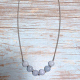 Aquamarine Stone Cluster Necklace (NICOLE-N)