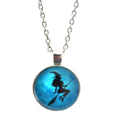 Flying Witch Glass Dome Necklace (ANISE)