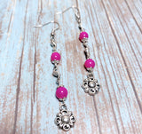 Flower Fuchsia Glass Earrings (DAISY-E)