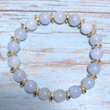 Aquamarine & Hematite Stone Bracelet (NICOLE-B2)