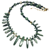 Green Jasper Stone Tribal Necklace (EVERGLADES)