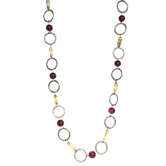 Burgundy Red Champagne Necklace (KIMANI)