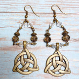 Celtic Knot Bronze Glass Jewelry Set