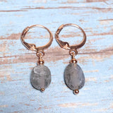 Labradorite Stone Rose Gold Earrings (MISHA-E)