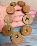 Natural Wood Apple Green Necklace (GLENWOOD)