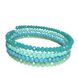 Teal Green Glass Layered Bangle Bracelet (JESSICA)