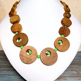 Natural Wood Apple Green Necklace (GLENWOOD)