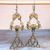 Celtic Knot Bronze Champagne Earrings